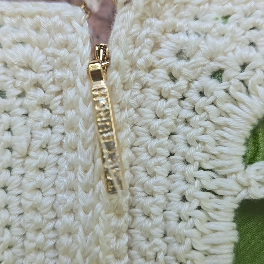 Tory Burch Lexi Crochet Dress Runway Green RARE Size S